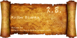 Kolbe Bianka névjegykártya